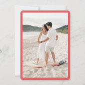 Tropical Pink Hibiscus Double Sided Photo Wedding セーブザデート (裏面)