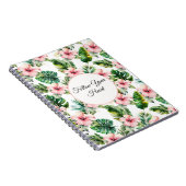 Tropical Pink Hibiscus Floral  ノートブック (右側)