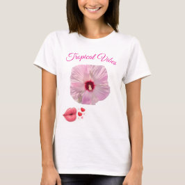 Tropical Pink Hibiscus T-Shirt Tシャツ