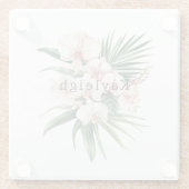 Tropical Pink Orchid Flowers ガラスコースター (裏面)