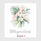 Tropical Pink Orchid Flowers シール (シート)