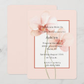 Tropical Pink Orchid Flowers Birthday   招待状 (正面/裏面)