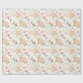 Tropical Pink Orchids Peach Grapefruit Birthday ラッピングペーパー (フラット)