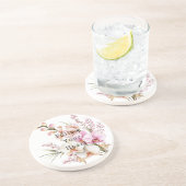 Tropical Pink White Orchid Flowers コースター (側面)