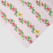 Tropical Pink Yellow Hibiscus Flowers Birthday 薄葉紙 (詳細)