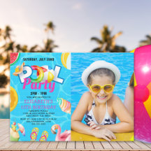 Tropical Pool Bash for Girl – Birthday Girl Photo