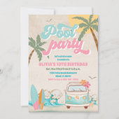 Tropical Pool Party Birthday Invitation 招待状 (正面)