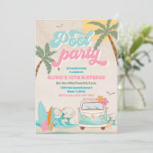 Tropical Pool Party Birthday Invitation 招待状 (スタンド正面)