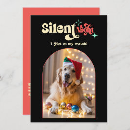 Tropical Pop Funny Retro Pet Dog Christmas Photo シーズンカード