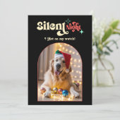 Tropical Pop Funny Retro Pet Dog Christmas Photo シーズンカード (スタンド正面)
