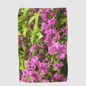 Tropical Purple Bougainvillea Floral ゴルフタオル (正面)
