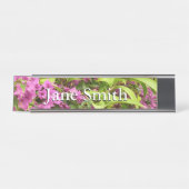 Tropical Purple Bougainvillea Floral デスクネームプレート (正面)