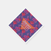 Tropical Purple Floral Birthday スタンダードカクテルナプキン (角)