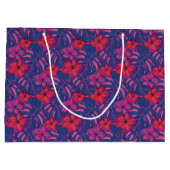 Tropical Purple Floral Birthday  ラージペーパーバッグ (裏面)