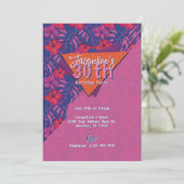 Tropical Purple Floral Birthday 招待状 (スタンド正面)