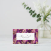 Tropical Purple Gold Foliage Pattern Appointment 名刺 (スタンド正面)