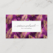 Tropical Purple Gold Foliage Pattern Appointment 名刺 (正面)