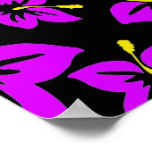 Tropical Purple Hawaiian Hibiscus Flowers ポスター (角)