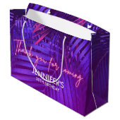 Tropical Purple Palm Leaf Large Gift Bag ラージペーパーバッグ (裏面アングル)