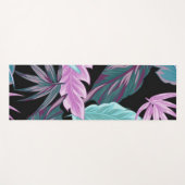 Tropical Purple & Teal Botanical Leaves  ヨガマット (正面(横))