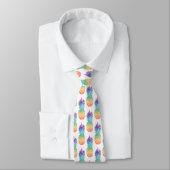 Tropical rainbow pineapple fruit pattern neck tie ネクタイ (タイ)