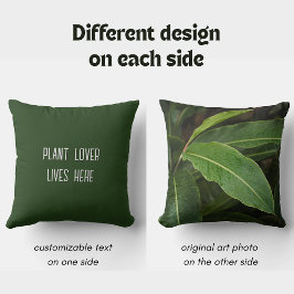 Tropical rainy Dark Green Leaves, Plant Lover クッション