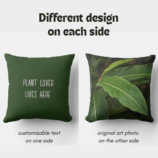 Tropical rainy Dark Green Leaves, Plant Lover クッション