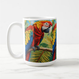 Tropical Red Macaw, Exotic Bird in Vibrant Colors  コーヒーマグカップ