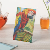 Tropical Red Macaw, Exotic Bird in Vibrant Colors  台座サイン (インサイチュ)
