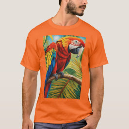 Tropical Red Macaw, Exotic Bird in Vibrant Colors  Tシャツ