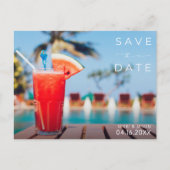Tropical Resort Destination Wedding Save the Date 案内ポストカード (正面)