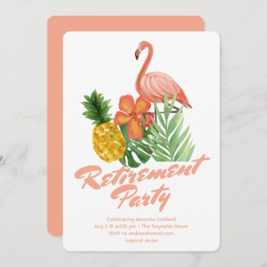 Tropical Retirement Party 招待状 (正面/裏面)