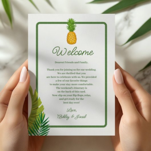 Tropical Retro Wedding Letter and Itinerary プログラム