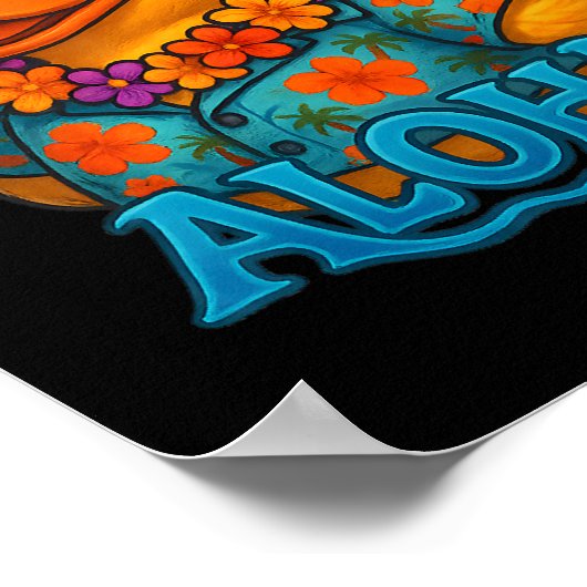 Tropical Rubber Duck Hawaiian Lei Aloha Rubber Duc ポスター (角)