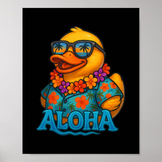 Tropical Rubber Duck Hawaiian Lei Aloha Rubber Duc ポスター