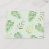 Tropical Safari Animals Baby Shower Diaper Raffle エンクロージャーカード (裏面)