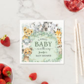Tropical Safari Jungle Animals Baby Shower スタンダードカクテルナプキン (インサイチュ)