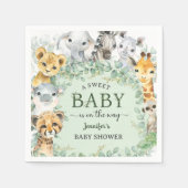 Tropical Safari Jungle Animals Baby Shower スタンダードカクテルナプキン (正面)