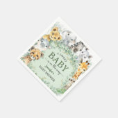 Tropical Safari Jungle Animals Baby Shower スタンダードカクテルナプキン (角)