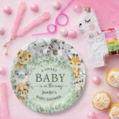 Tropical Safari Jungle Animals Baby Shower ペーパープレート (パーティー)