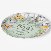 Tropical Safari Jungle Animals Baby Shower ペーパープレート (アングル)