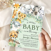 Tropical Safari Jungle Animals Baby Shower  招待状