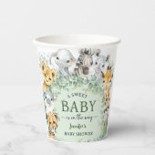Tropical Safari Jungle Animals Baby Shower 紙コップ (正面)
