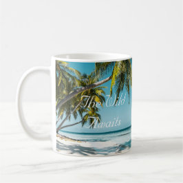 Tropical sand beach ocean personalized adventure  コーヒーマグカップ