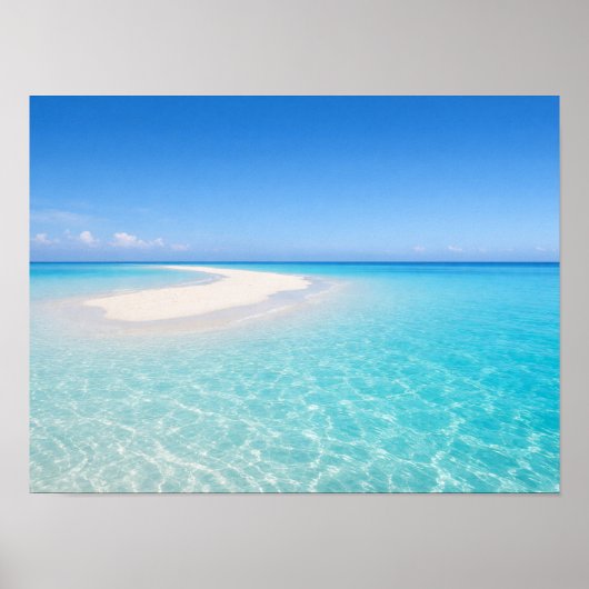 Tropical Sandbar Turquoise Ocean Poster ポスター (正面)