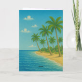 Tropical Santa & Mrs. Claus Christmas Cars シーズンカード (裏面)