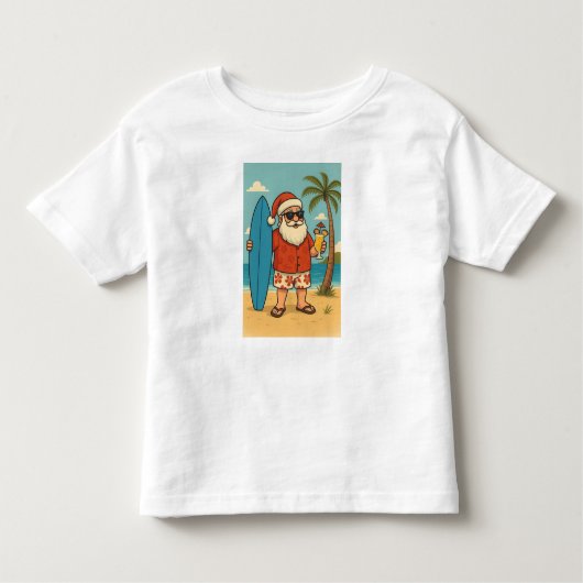 Tropical Santa Vibes T-Shirt | Cool Summer Christm トドラーTシャツ (正面)