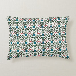 Tropical Sea Turtle Floral Pattern | Coastal Ocean アクセントクッション