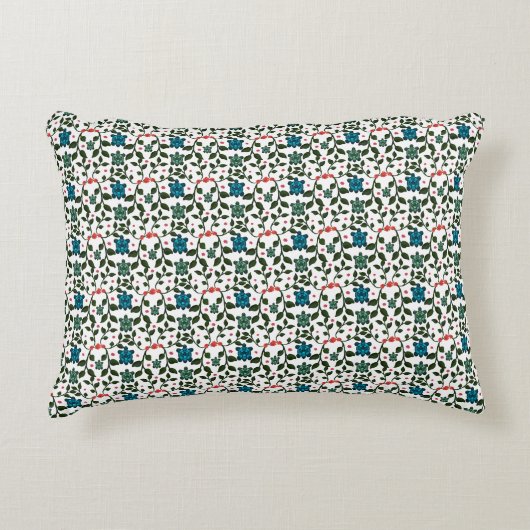 Tropical Sea Turtle Floral Pattern | Coastal Ocean アクセントクッション (正面)