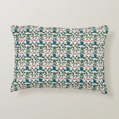 Tropical Sea Turtle Floral Pattern | Coastal Ocean アクセントクッション (裏面)